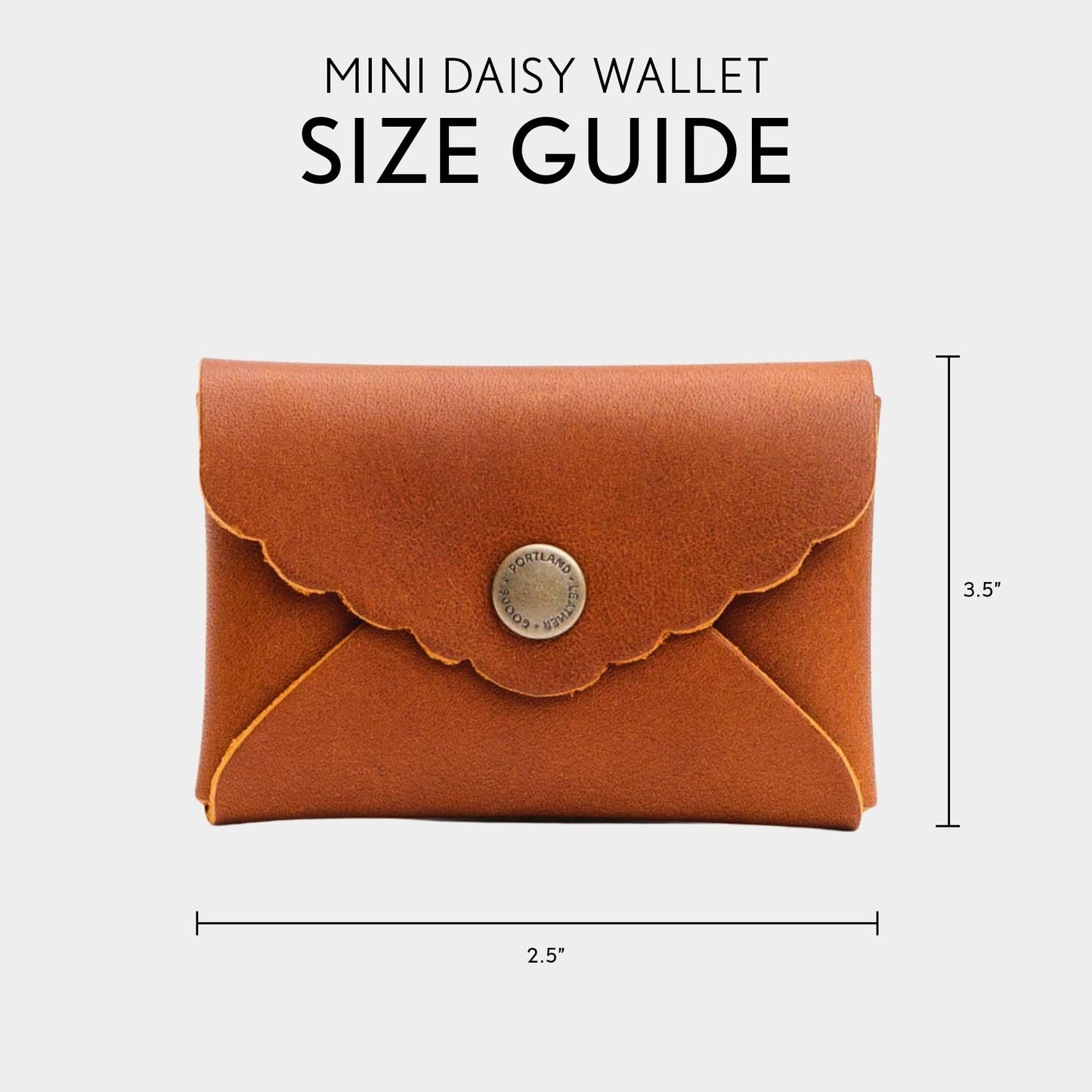 Portland Leather Goods Mini Daisy Wallet for Women – Handmade from the Finest Full-Grain Hides – Features Envelope Design with Snap Closure – Honey