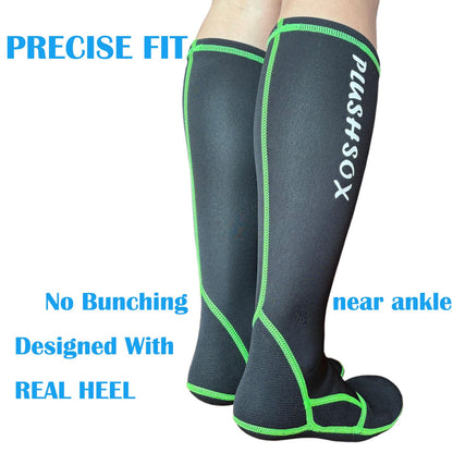 PLUSHSOX Premium long Neoprene Wet Wading socks, no Bunching at Ankle, Wader Sock for Men Women Surfing Diving Fly Fishing Swimming Hiking Hunting Skiing Cold Weather, Gift Socks (Small, black)