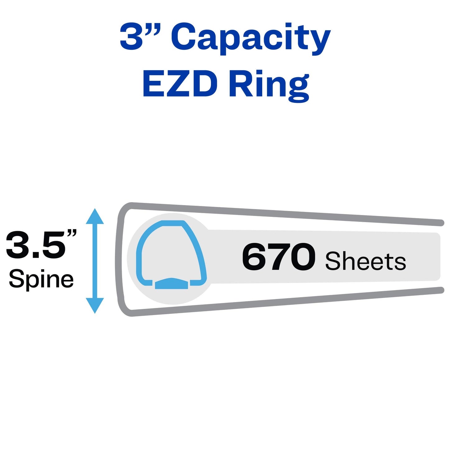 Avery Heavy-Duty View 3 Ring Binder, 3 Inch One Touch EZD Rings, 670-Sheet Capacity, 3.5 Inch Wide Spine, 1 Black Binder (79693)