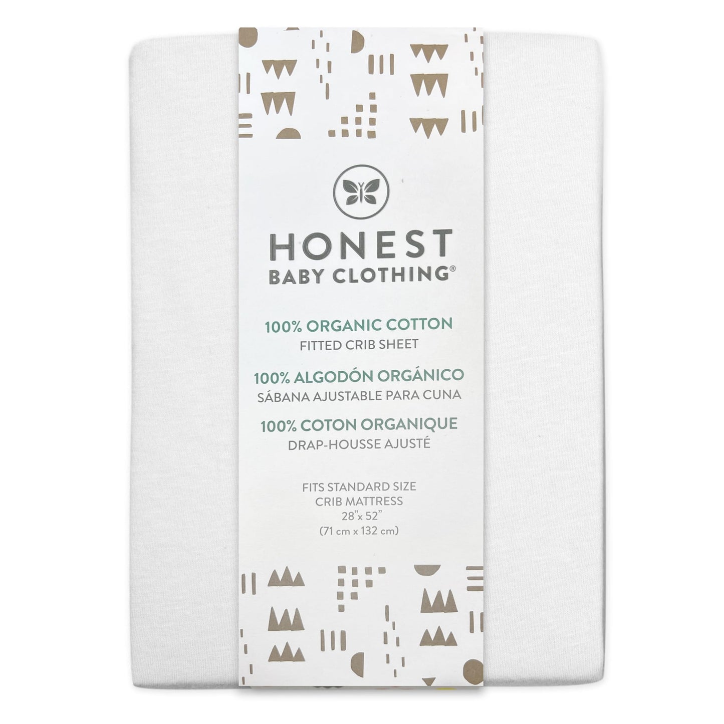 HonestBaby unisex-baby Fitted Crib Sheets Set Standard Mattress, 100% Organic Cotton Baby Boys, Girls, Neutral, 1 Pack - Rainbow Stripe, One Size