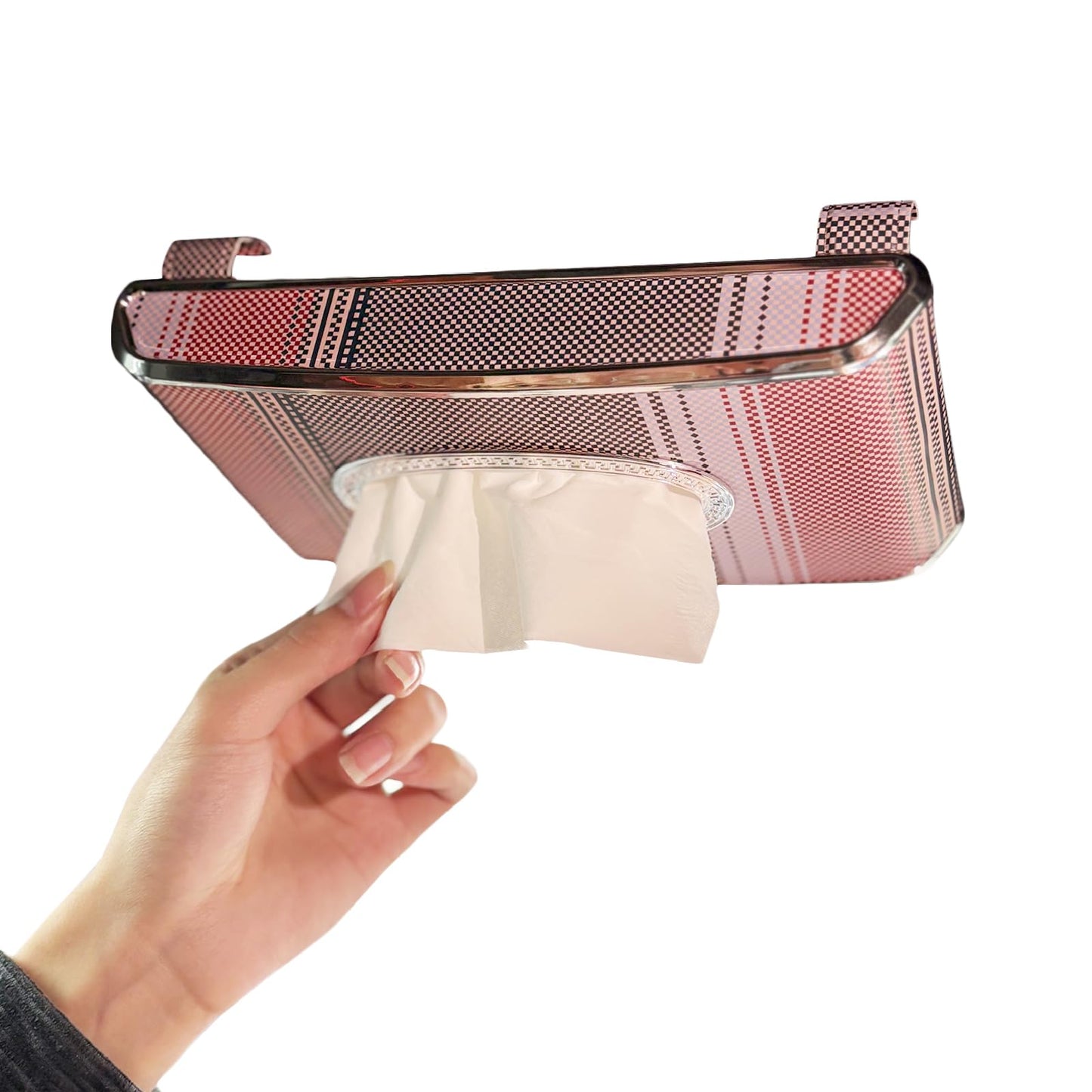 Oktree Car Tissue Holder, Faux Leather Visor Tissue Box Holder with Secure Clip, Hanging Tissue Dispenser for Sun Visor or Seat Back, Easy Access Organizer, Fits Most Cars SUVs Trucks (Hanging)
