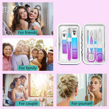 Manicure Set Nail Clipper Set Men Women Nail Clippers Toenail Fingernail Cutters Personal Care Tools Manicure Pedicure Tools with Travel Case Grooming Kit Present for Men Women Family Friends