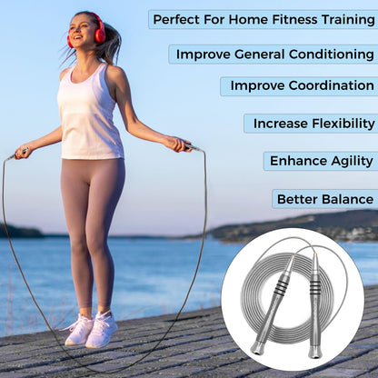 High Speed Jump Rope - Self-Locking No-Screw Design, Weighted Jump Rope, 360° Fast Rotation, Silicone Textured Design, Non-Slip, Includes 2 Speed Ropes Cables for Optimal Fitness Training & More - CrossFit Jump Rope.