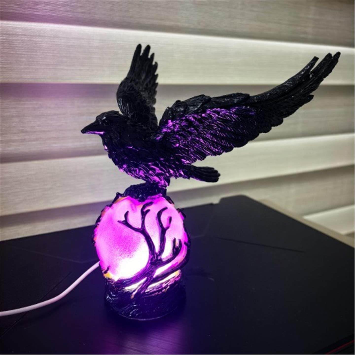 SDIHOIXQ Crow Lamp Raven Table Lamp with Bulb, Bird DeskLamps, Gothic Home Decor Crow Light, Christmas Raven Lamp forBedside Bedroom Living Room Decor