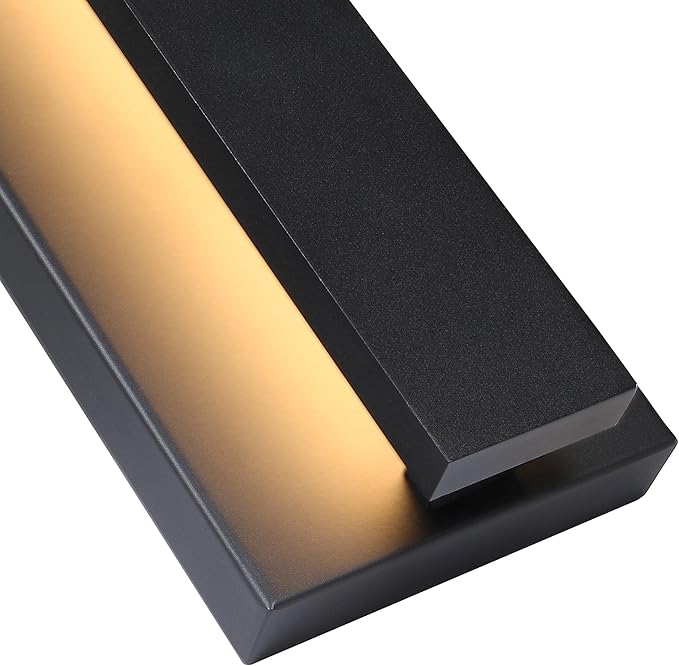 LamQee 31.5 Inch Long Outdoor Wall Lights Modern Exterior Lighting Fixtures, 3000K 24W LED Linear Outdoor Wall Sconce, Contemporary Matte Black Outside Wall Mount Lights for House Garage Porch Patio
