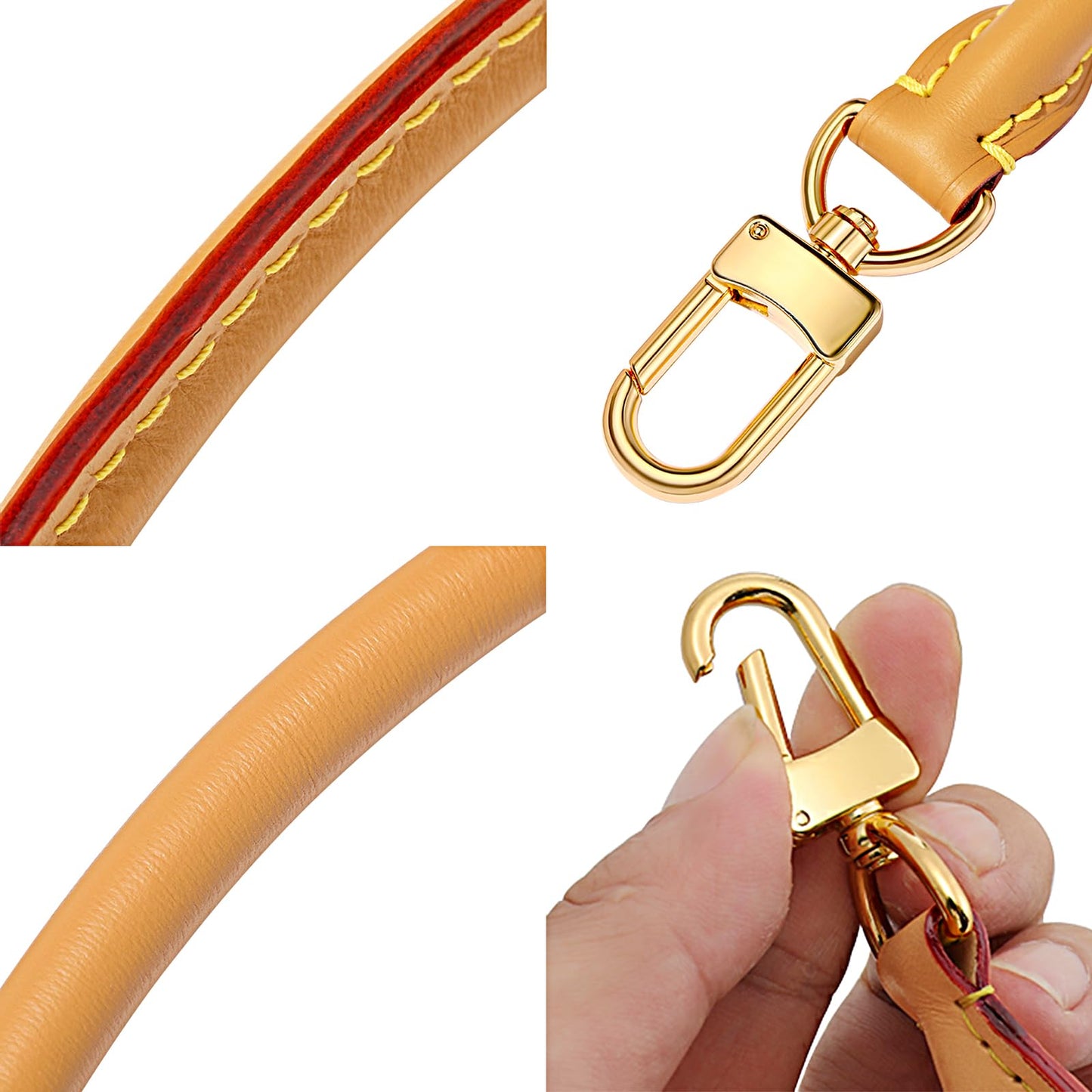 HUXRY CARCH Vachetta Leather Shoulder Strap Replacement,Bags Strap Fit for Graceful Damier Speedy 25 30 Handbags 27.5inches(Beeswax)