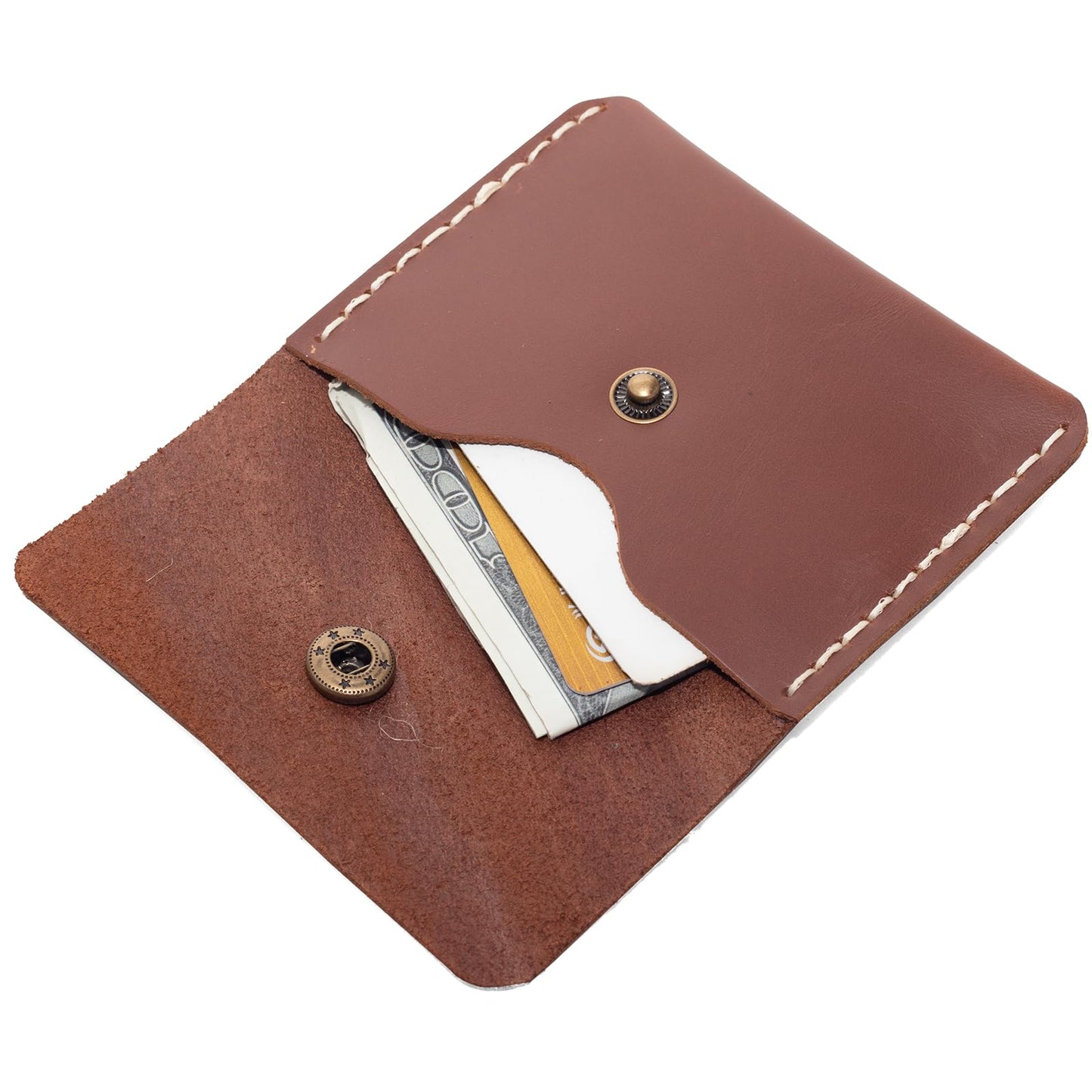 Handcrafted Full Grain Leather Card Wallet - Slim Magnetic Closure for Men & Women | Compact 4.3 x 3.0 x 0.2 Inches | Premium Quality Card Holder