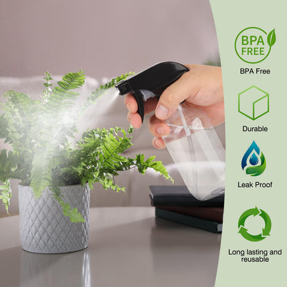 Spray Bottles 10oz/300ml Plastic Spray Bottle Empty Refillable Container with Adjustable Head Sprayer, Mist/Stream Water Bottle for Cleaning Products, Plants, Pet Training, Hairstyling