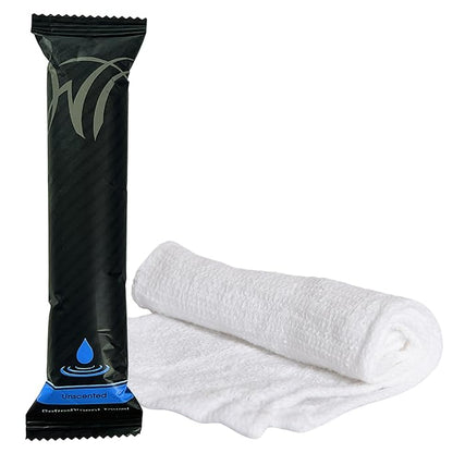 White Towel Services 8" x 8" inch Moist Cotton Towel Individually Wrapped