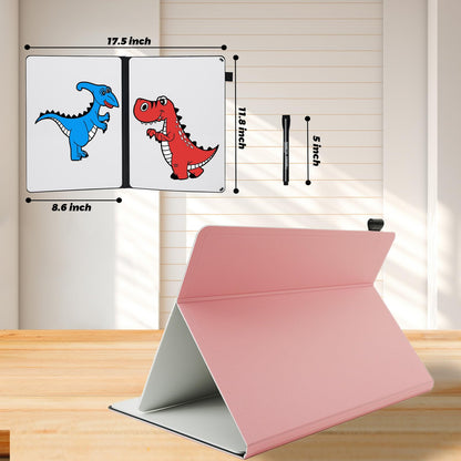 Portable White Board Small Dry Erase Board, 9" x 12" Double Sided Folding Whiteboards with 3 Pens, A4 Reusable Notebook with Storage Mesh Bag for Study, Meeting, Draft, Notes, Doodling