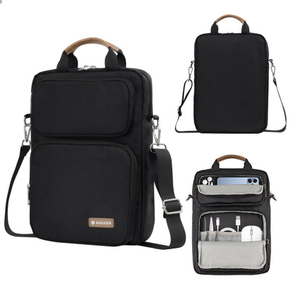 Kailaien 10-13 Inch Tablet Sleeve Bag, Ipad Bag for 13 In/11 in New iPad Pro M4 & 13 in Air M2 2024,iPad Pro 12.9 M2&M1,Ipad 10.9,Galaxy Tab S8+/S9+ 12.4,with Removable Shoulder Strap(Black)