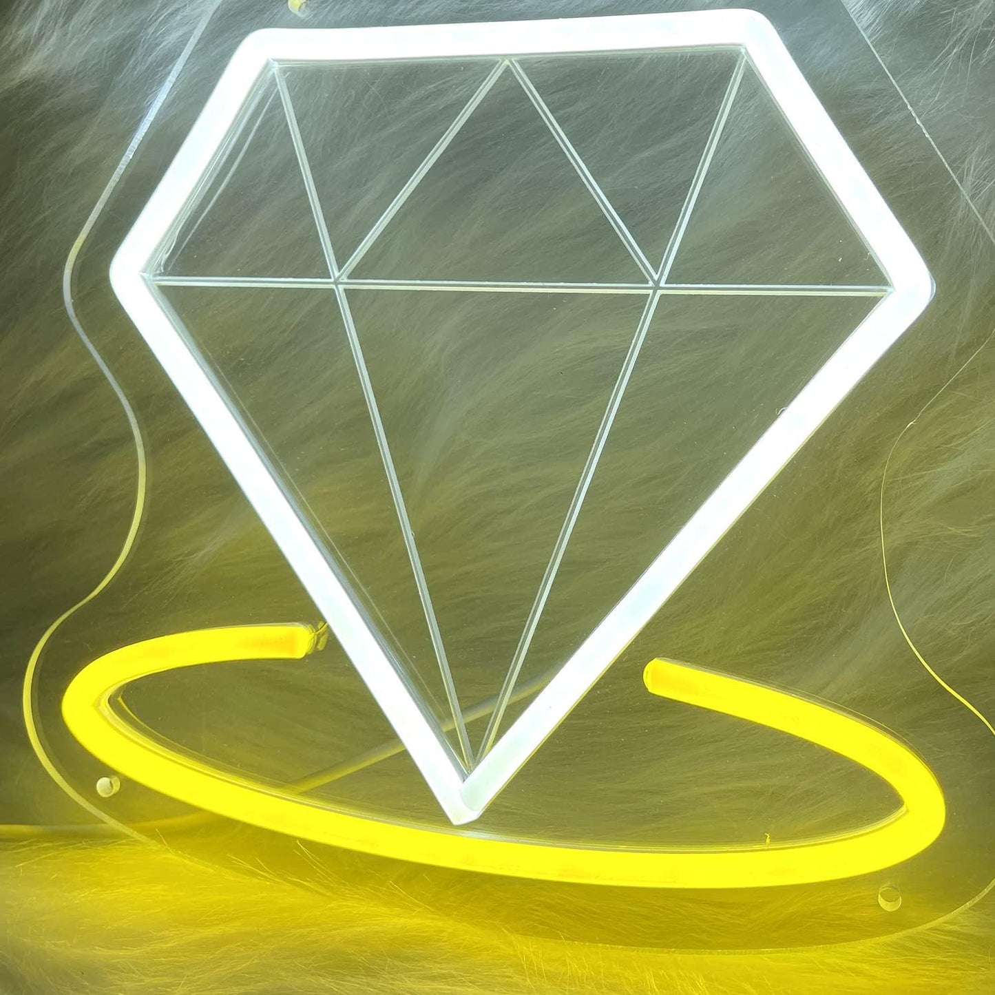 Sunchayi USB-Powered Diamond Beach Wave LED Night Light for Man Cave, Bedroom, Wedding, Living Room, Party, Bar - Adjustable Brightness Glowing Neon Sign
