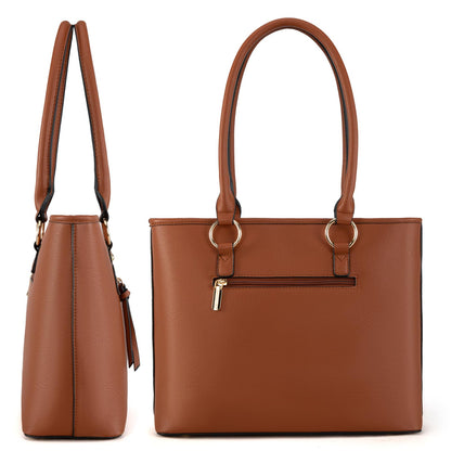 Montana West tote purse for women medium crossbody purse set 2pcs brown cute trendy woman handbag and purse ladies designer handbag with guitar strap MWC-HB-SET-330-BR