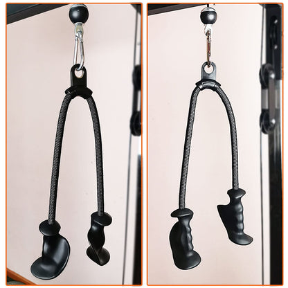 Ergonomic Tricep Rope Pull Down Attachment, Upgraded Long Triceps Rope Cable Attachments for Gym, Lat Pull Down Bar for Cable Machine, Tricep Lat Pulldown Workout Cable Attachments (HAND ROPE-03)