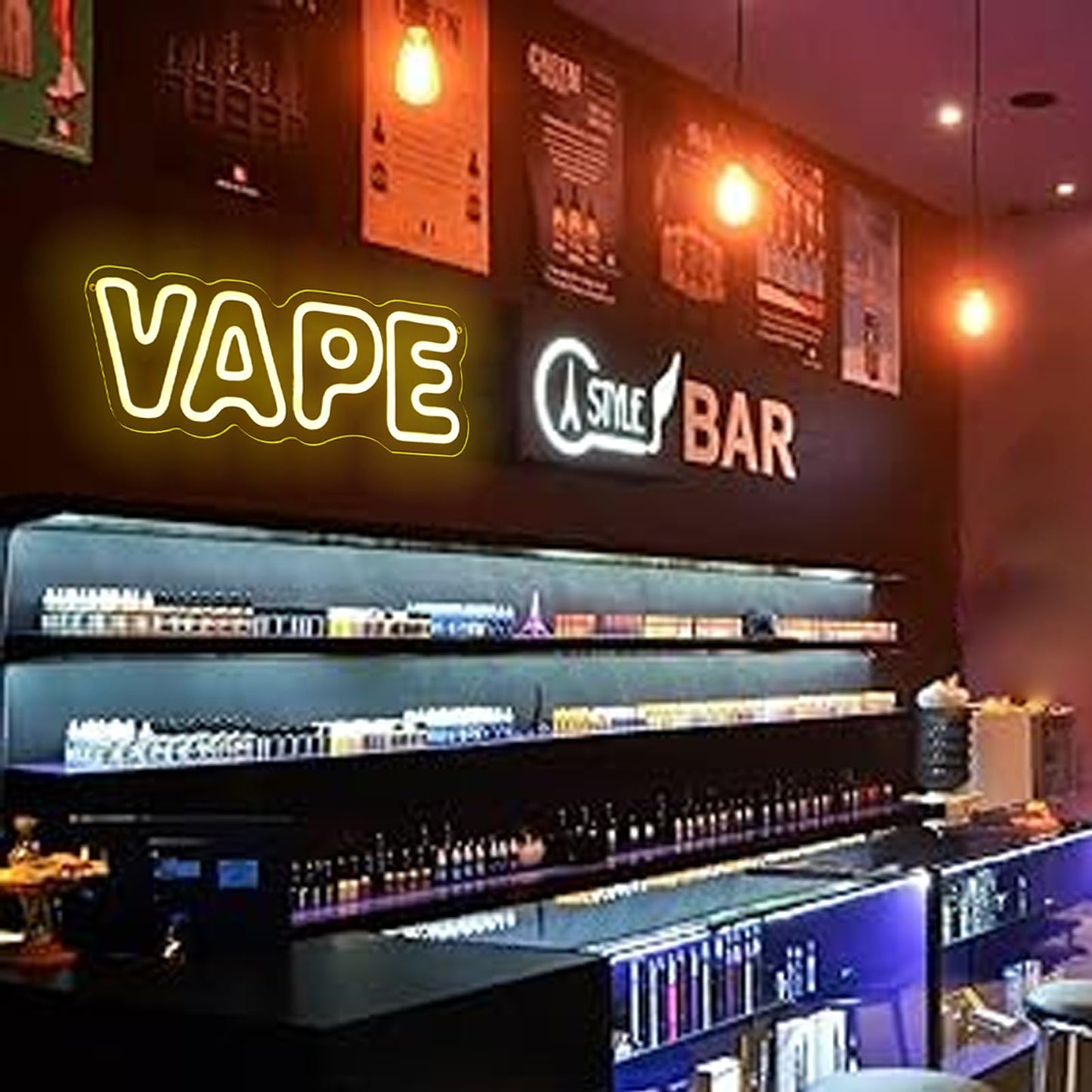 KODGGHK Vape LED Neon Light Sign, Bright LED Vape Sign by USB with Dimmable ON/OFF Switch Neon Lights for Store Window Hanging for Sale Business,Man Caver, Bar, Smoking Lounge,Party