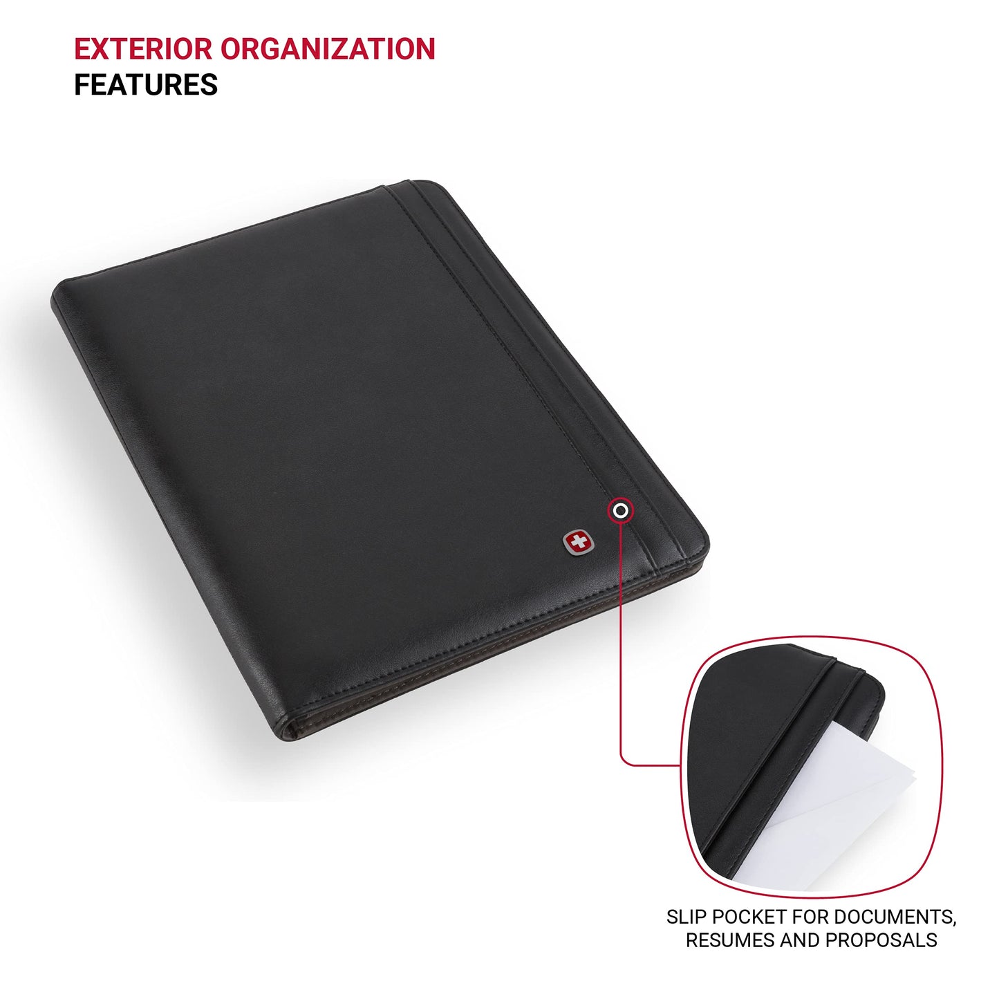 Wenger Merit Padfolio, Padded Document Organizer, Black