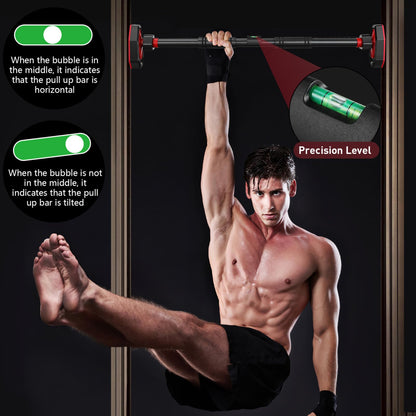Abaodam Adjustable Pull up Bar for Doorway - Portable Home Gym Strength Training Equipment with Secure Locking Comfortable Grip No Drilling Fits 25.59-39.37 Inch Door Frames