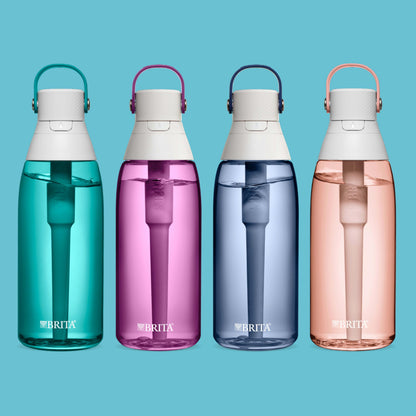 Brita Hard-Sided Plastic Premium Filtering Water Bottle, BPA-Free, Reusable, Replaces 300 Plastic Water Bottles, Filter Lasts 2 Months or 40 Gallons, Includes 1 Filter, Night Sky - 36 oz