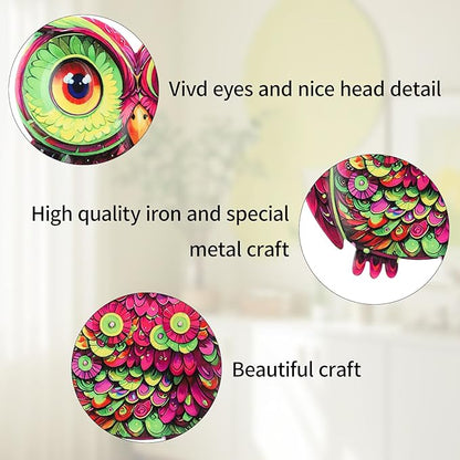 Junware Metal Owl Wall Decor, 4Pcs Owl Iron Wall Art Sculptures Hanging Sculpture Decoration. Outdoor Fence Art for Home Garden, Fence, Patio, Yard, Bedroom Outside Gifts for Adults