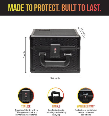 SLAB ARMOR Graded Card Storage Box - 2 Row Case for 80+ PSA Slabs | Black Card Holder