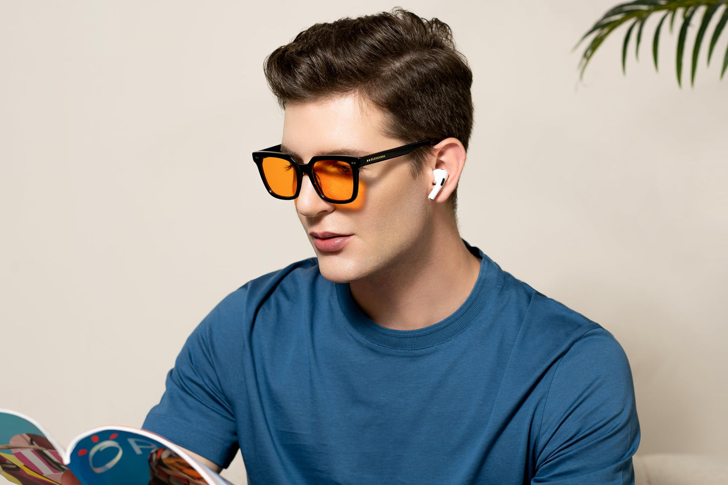 GLEASANNA 99.9% Blue Light Blocking Glasses for Men Women Computer Gaming Glasses Stop Eyestrain