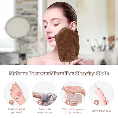 Nugilla Makeup Remover Cloths, 8 Packs Makeup Remover Towels Reusable Face Wash