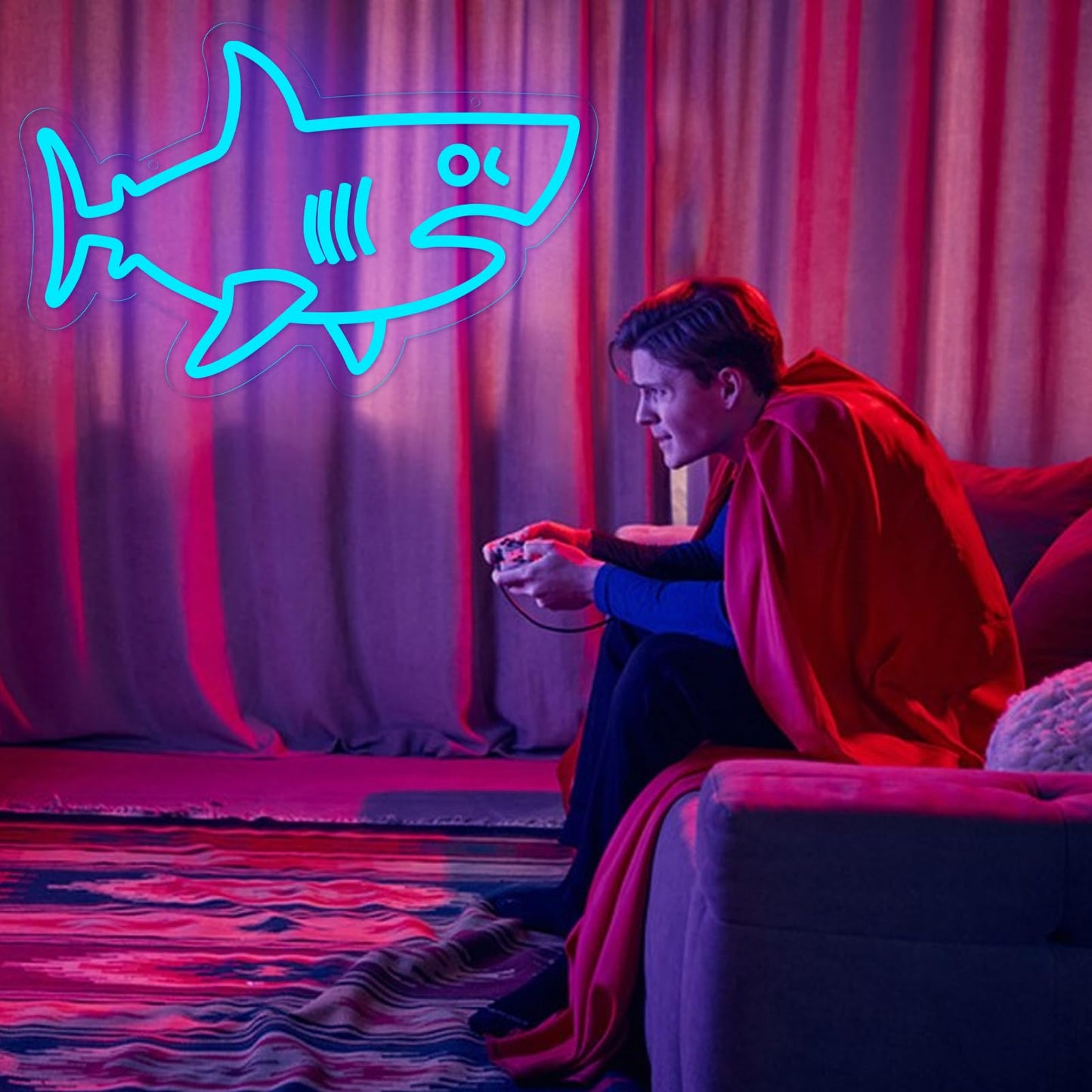 Balanar Shark Neon Signs for Wall Decor,Dimmable USB Powered LED Shark Light Animal Wall Decor Christmas Birthday Gift for Boys Men, Bedroom Living Room Man Cave Home Decoration10*15.7Inch