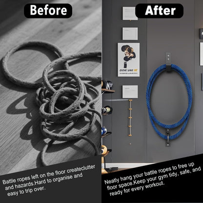 Lealan Heavy Duty Battle Rope Wall Anchor Kit with 1 Storage Hook, Wall Mount for Home Gym Training