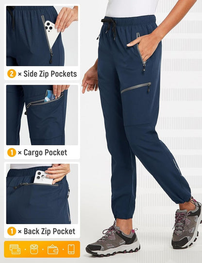 Baleaf Women's Hiking Pants - Quick Dry, Lightweight & Water-Resistant Cargo Pants | All Seasons, Elastic Waist