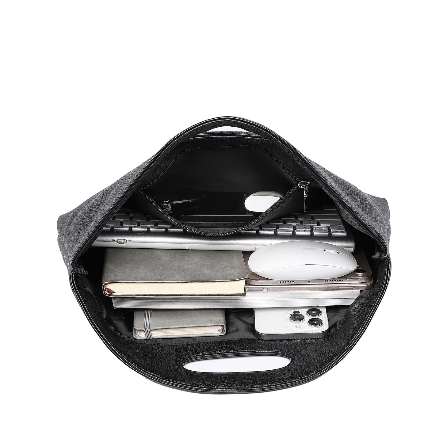 Women’s Laptop Tote Bag for Work PU Leather Office Briefcase Fits 14 Inch Laptop A4 Documents and Daily Essentials