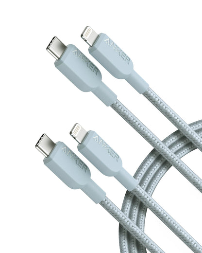 Anker 310 USB C to Lightning Cable(6FT,2Pack, Black), MFi Certified for iPhone 14 Series, and More(Charger Not Included)