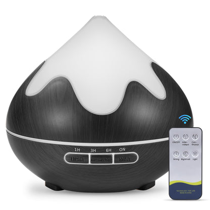 Essential Oil Diffuser for Home 500ML, Ultrasonic Large Diffuser Oil Machine with Remote Control, Aromatherapy Diffusers for Home Office Room, Aroma Diffuser with 14 Color LED & 2 Mist Mode, Brown