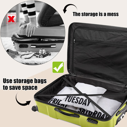 Oudain Packing Cubes Kids and Baby Travel Organizer Pouches Suitcases and Luggage Travel Accessories for Boys and Girls Summer Camp, Cruise, and Family Vacations, Days of Week(14 Pcs)