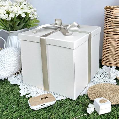 YINUOYOUJIA Large Gift Box 12x12x10 Inches,White Gift Boxes for Presents with Lids Ribbon Card,Shredded Paper for Birthday,Valentine's Day,Mother's Day,Christmas,Anniversaries.