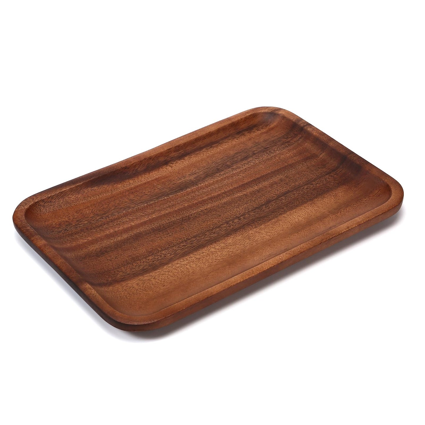 Velinjowy Serving Acacia Wood Valet Tray for Men Women, Catch All Acacia Mens Key Dump Bedside Nightstand Organizer EDC Decorative Wooden Tray for Phone Watch Wallet Keys Jewelry