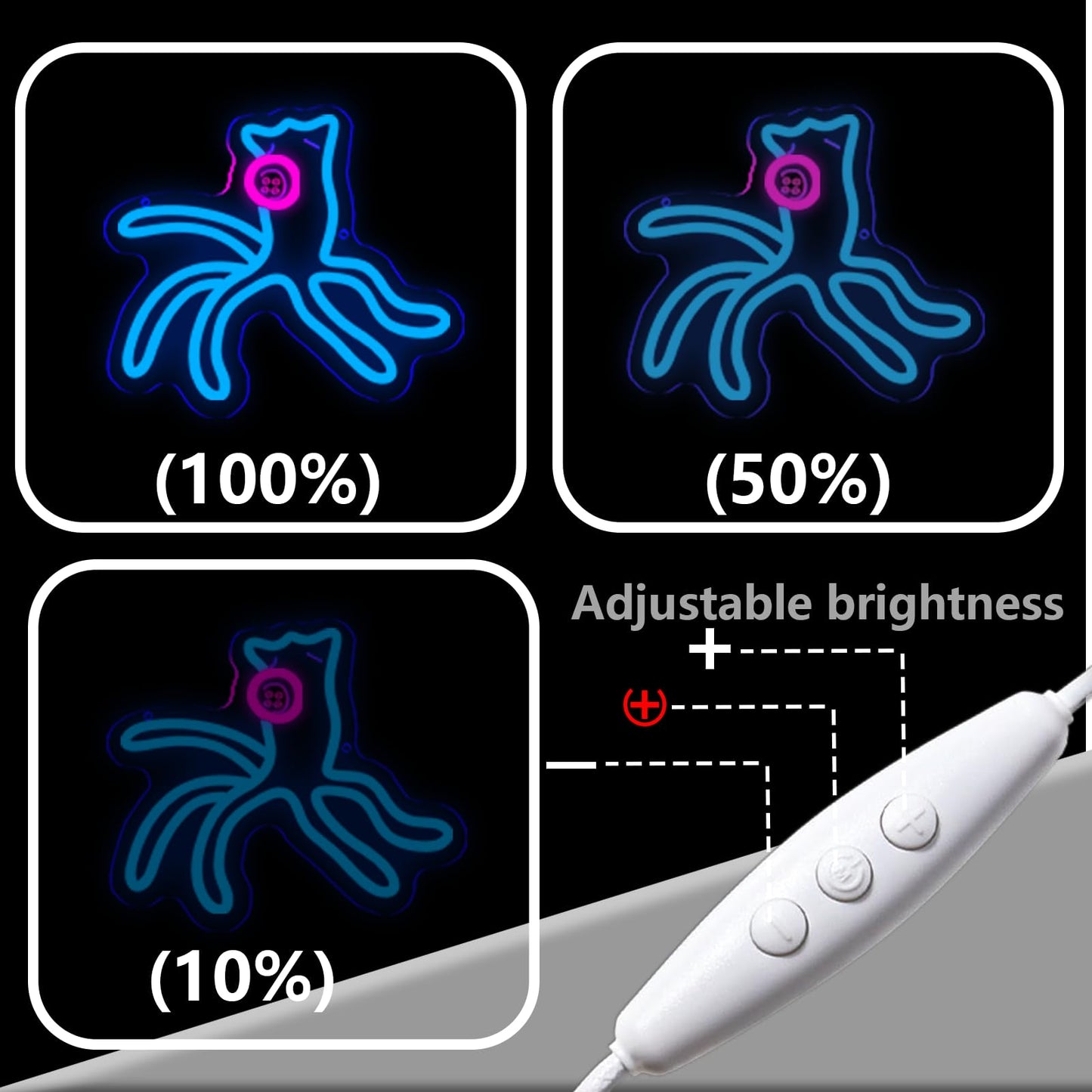 MOERBENCHI ﻿﻿Coralline Octopus Neon Sign with One Button Eye LED Light Sign for Wall Decor, USB Powered Blue Ocean Animal Light for Bedroom Bar Aquarium Game Room, Kids Birthday Gift