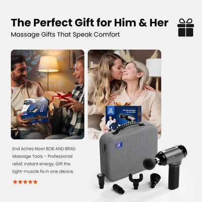 BOB AND BRAD T2 Massage Gun, Deep Tissue Percussion Muscle Massage Gun for Back and Neck, Upgraded 4000 mah Battery, HSA Handheld Electric Back Massager for Athletes Pain Relief FSA Eligible