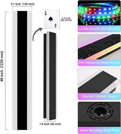 2 Pack Outdoor Led Wall Light, 48 inch Modern RGB Outdoor Wall Lights for Patio, Dimmable Exterior Long Linear Lighting, Wall Mounted Light Fixtures for Porch, Garage, Front Door