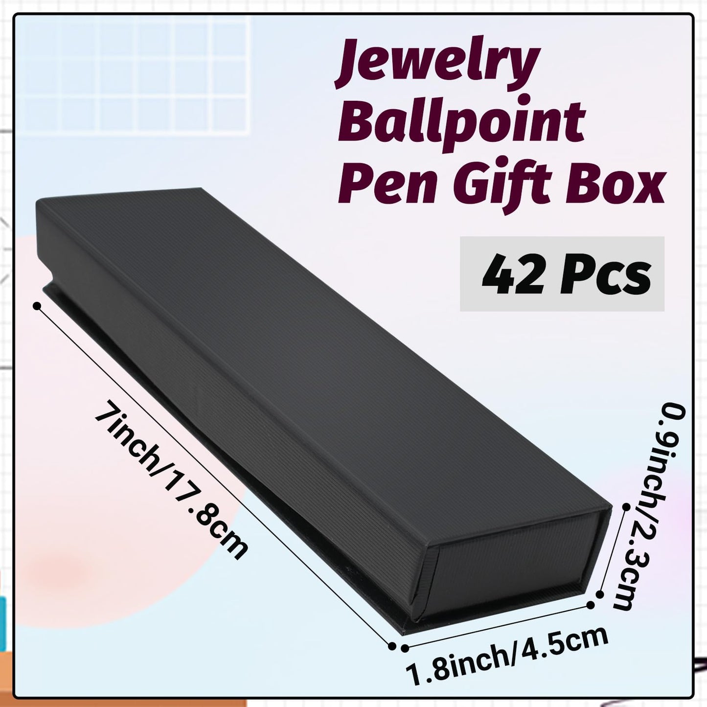 Olutacot 42 Pcs Pen Gift Boxes Empty Black Ballpoint Pen Gift Box with Cushion Pen Jewelry Display Box Empty Present Collection Cases for Birthday Souvenir Business Gifting Office Supplies