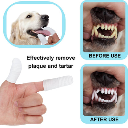 PenVinoo 20 PCS Dog Toothbrush Pet Toothbrush Finger Toothbrush cat Toothbrush Washable & Comfortable & Durable 1 Set for 2 Fingers(20)
