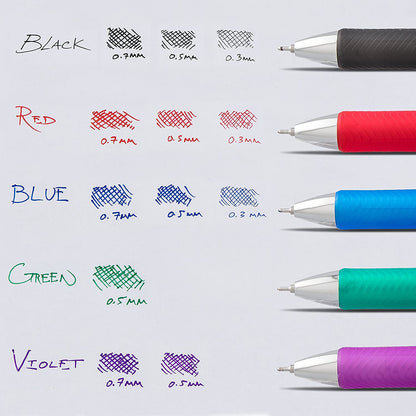 Pentel Energel 0.5 mm Rtx Retractable, 12 Pack of 6 Black & 6 Blue Ink Pens Needle Tip, Pens 0.5 mm Fine Point