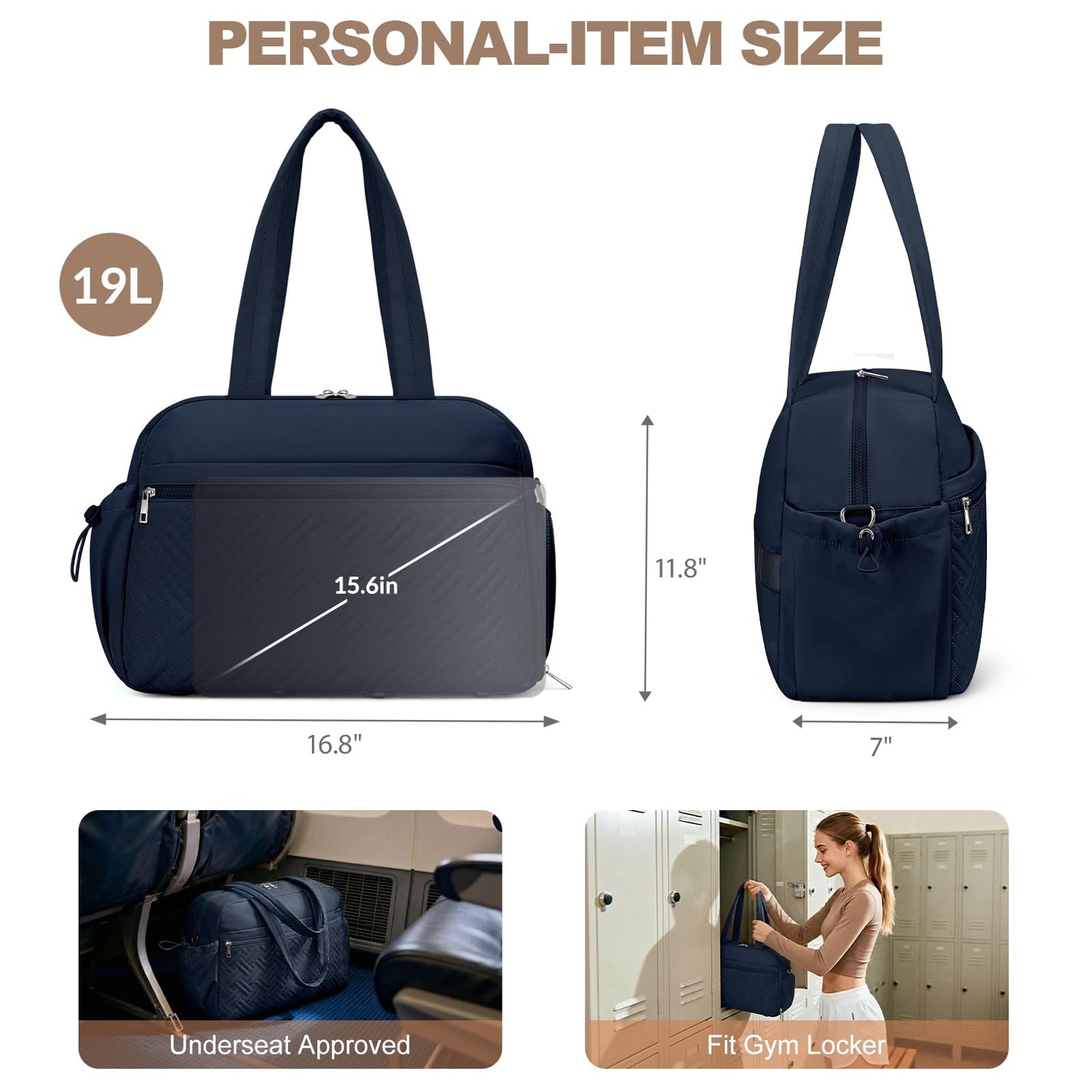 SYTRAH Gym Bag for Women, Lightweight Workout Duffle Bag with Shoe & Wet Separation for Gym, Yoga, Travel & Overnight, Stylish Sports Bag with Adjustable Shoulder Strap Blue