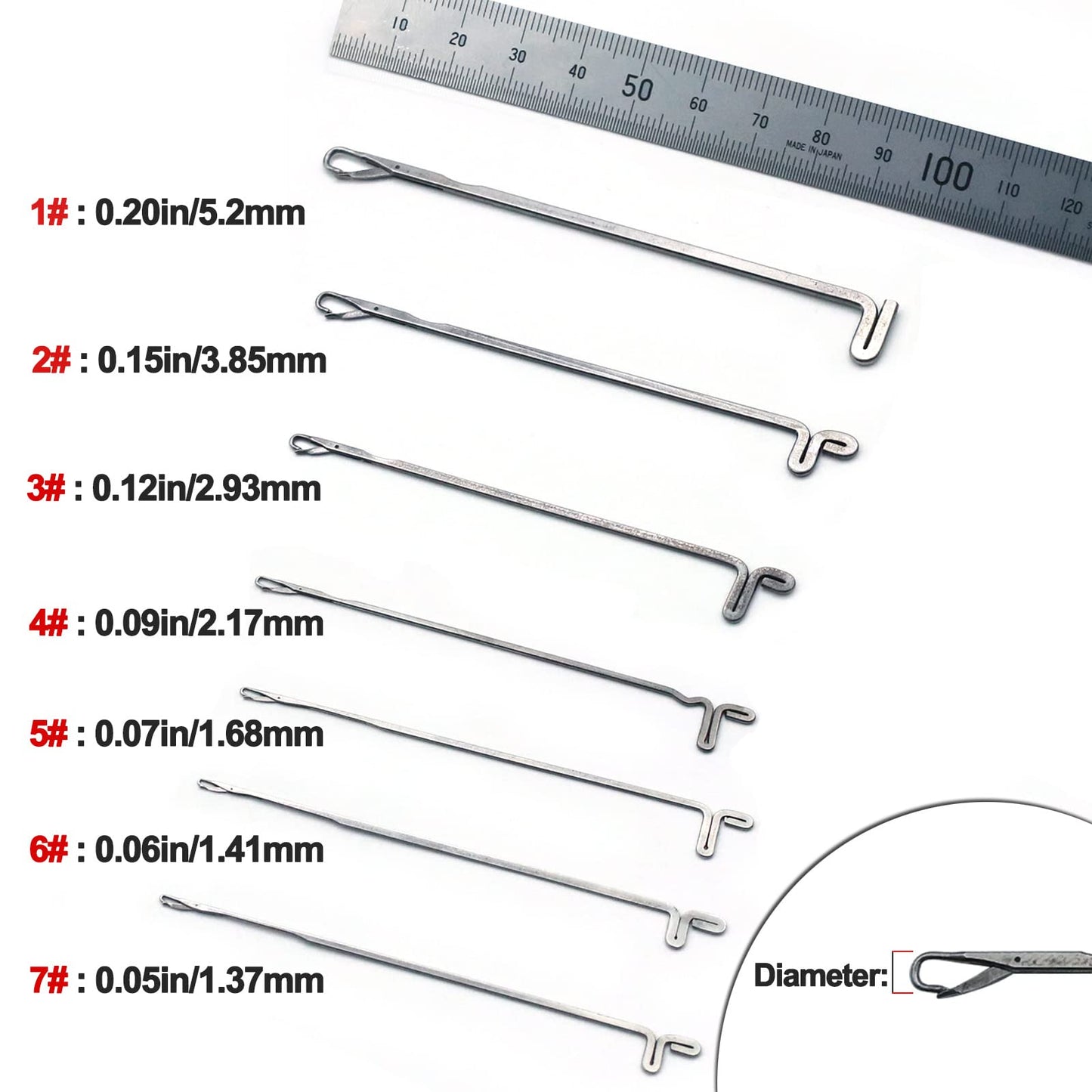 9KM DWLIFE Carp Fishing Baiting Needle Kit, Rig Tools for DIY Rigs 7Pcs