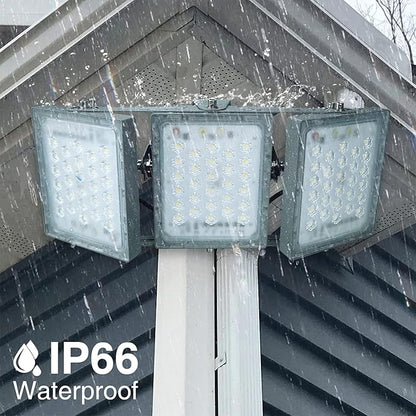 STASUN 150W 15000lm Dimmable LED Flood Light Outdoor, Flying Series Pro - 3 Panel 330° Lighting Angle, 6000K, IP66 Exterior Floodlights for Backyard, Stadium, Arena, Court, Commercial, Parking Lot