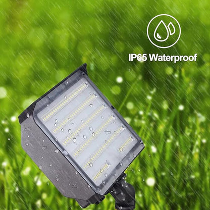 100W LED Flood Light with Knuckle, Outdoor floodlight Dusk to Dawn Photocell 5000K 14000lm AC100-277V Equivalent 1000W, ETL Waterproof Wall Mount LED Security Light for Yard Garden 2 Pack