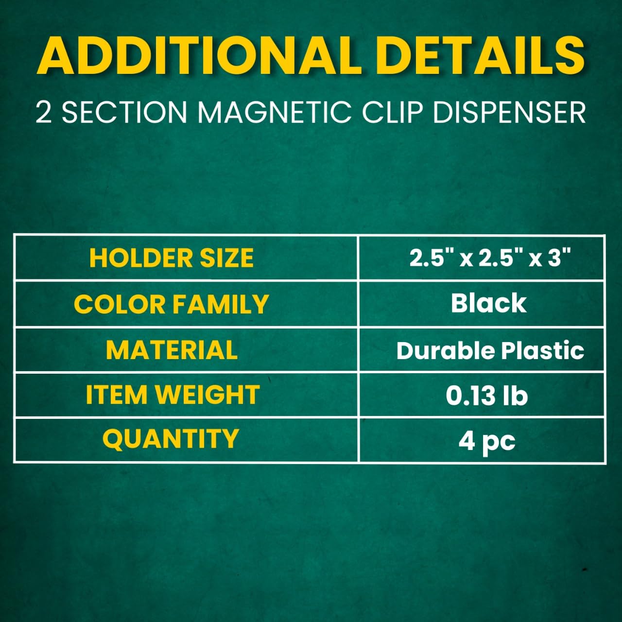 Always23 Paper Clip holder, with Magnetic Top, Small Clip Dispenser with Magnetic Top, 4 Pack