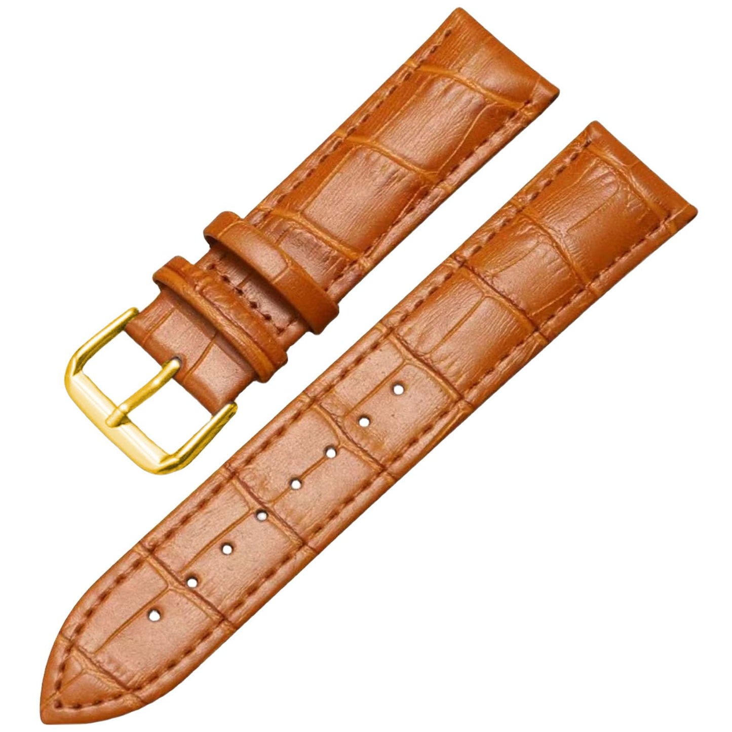Aoeiwv Genuine Leather Watch Bands Quick Release Soft Calfskin Alligator Embossed Leather Strap Business Casual Universal Replacement Band 12/13/14/15/16/17/18/19/20/21/22/23/24mm for Men Women