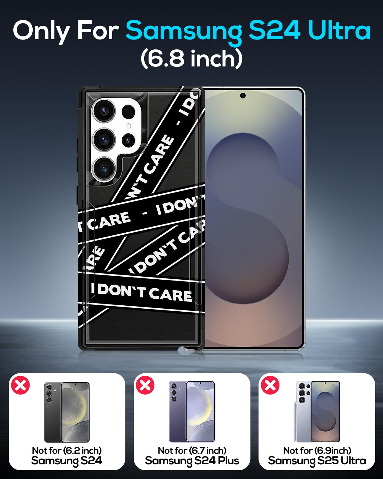 LISEVO Heavy Duty for Samsung Galaxy S24 Ultra Case - Compatible with MagSafe Shockproof Protective Rugged Magnetic Men Military Grade Shock Drop Proof Phone Cover Funda for S24 Ultra Case, Don’t Care