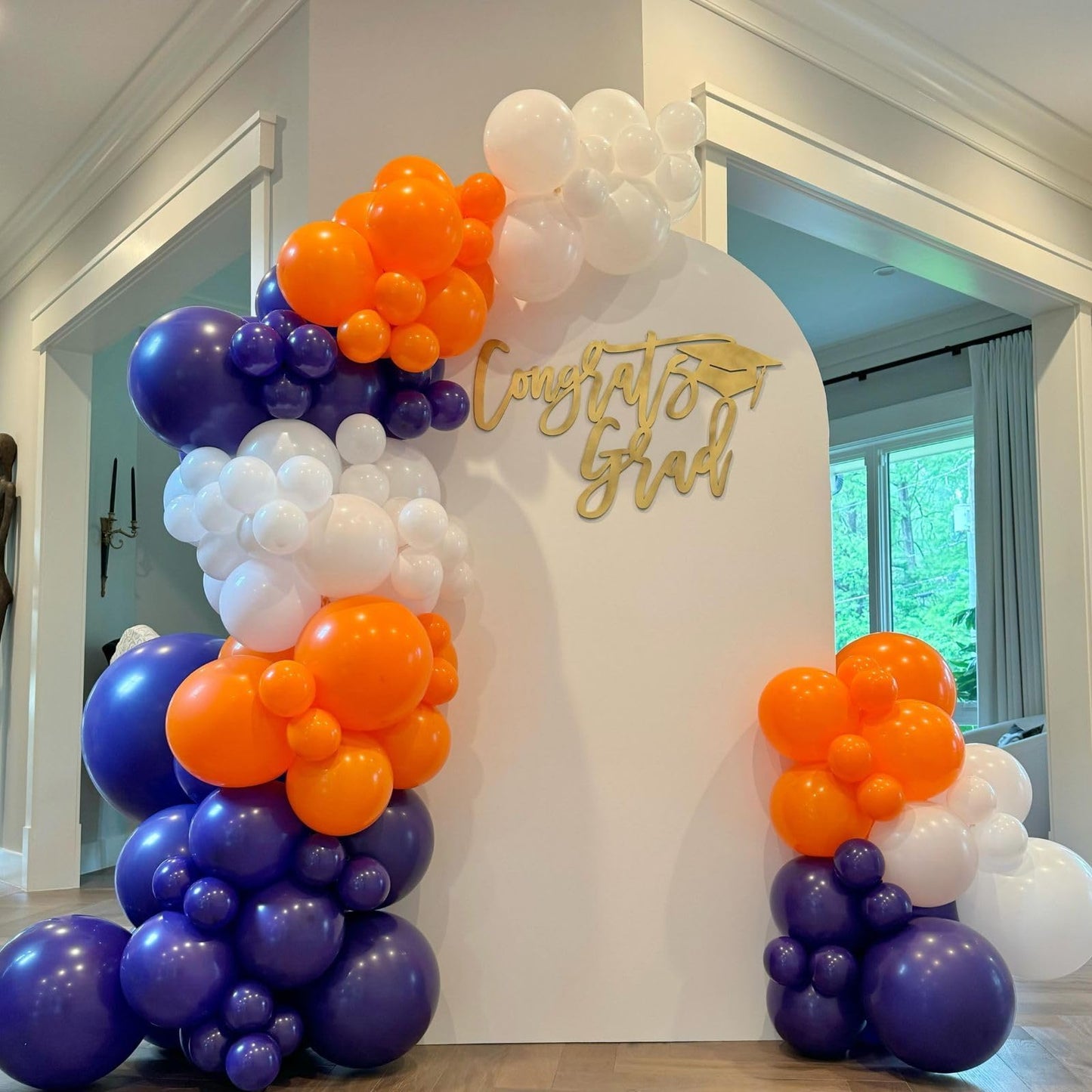 Blue and Orange Balloons Arch Kit, 108 Pcs Navy Blue Balloon Garland Kit with Metallic Gold Orange Dot Latex Balloons for Kids Boys Cartoon Theme Party Baby Shower Boys Birthday Decorations