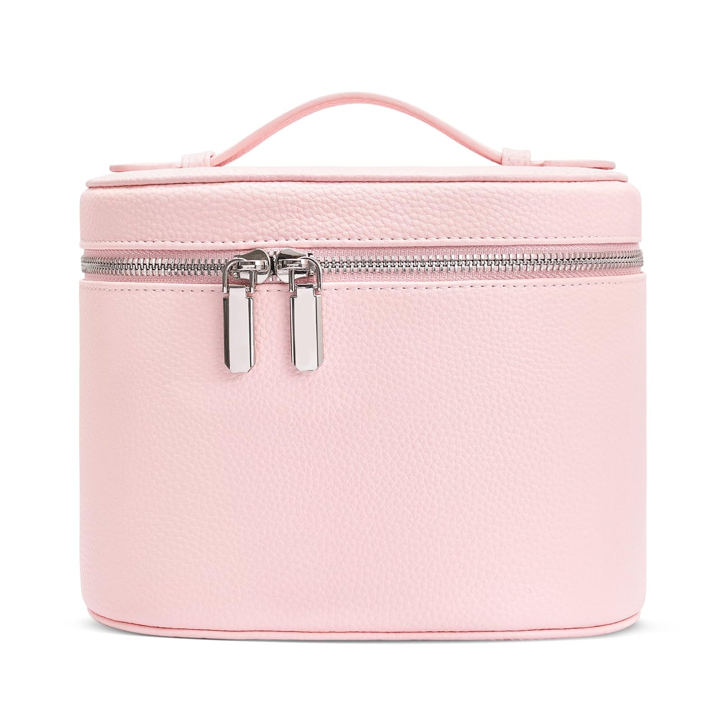 idoltimes Cosmetic Case, Leather Makeup Bag, Portable Handheld Makeup Case, Detachable Compartments